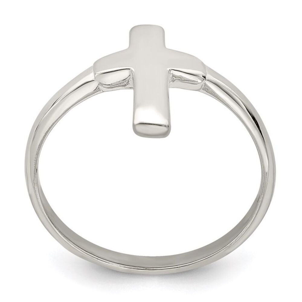 Kazi Luxury Sterling Silver Solid Cross Ring - image 2